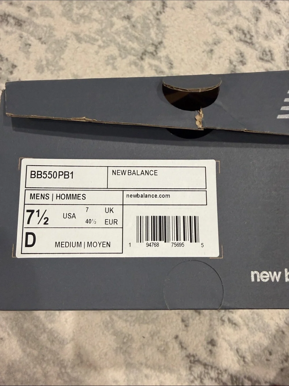 New Balance 550 White and Black Men's Sneakers